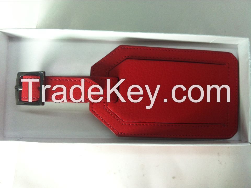 leather luggage tag