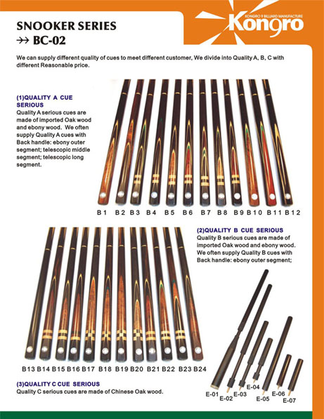 High Quality Snooker Cue- A Level, B level