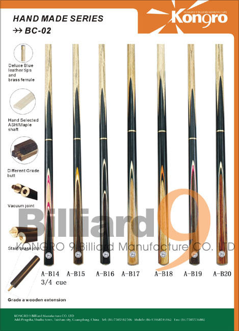 (3)	Supply high quality snooker cue—Model A-B014 to A-B020