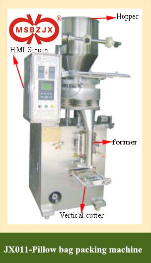 Automatic pillow bag packaging machinery by computer control