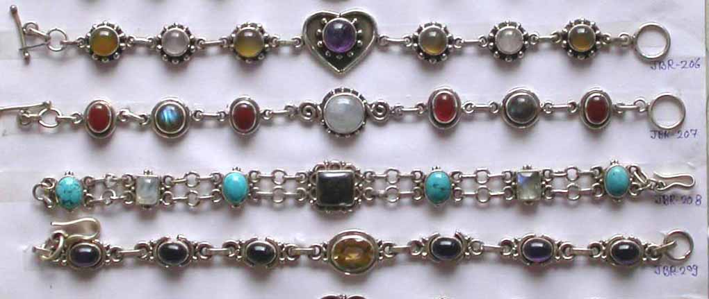 Silver Gemstone Bracelet