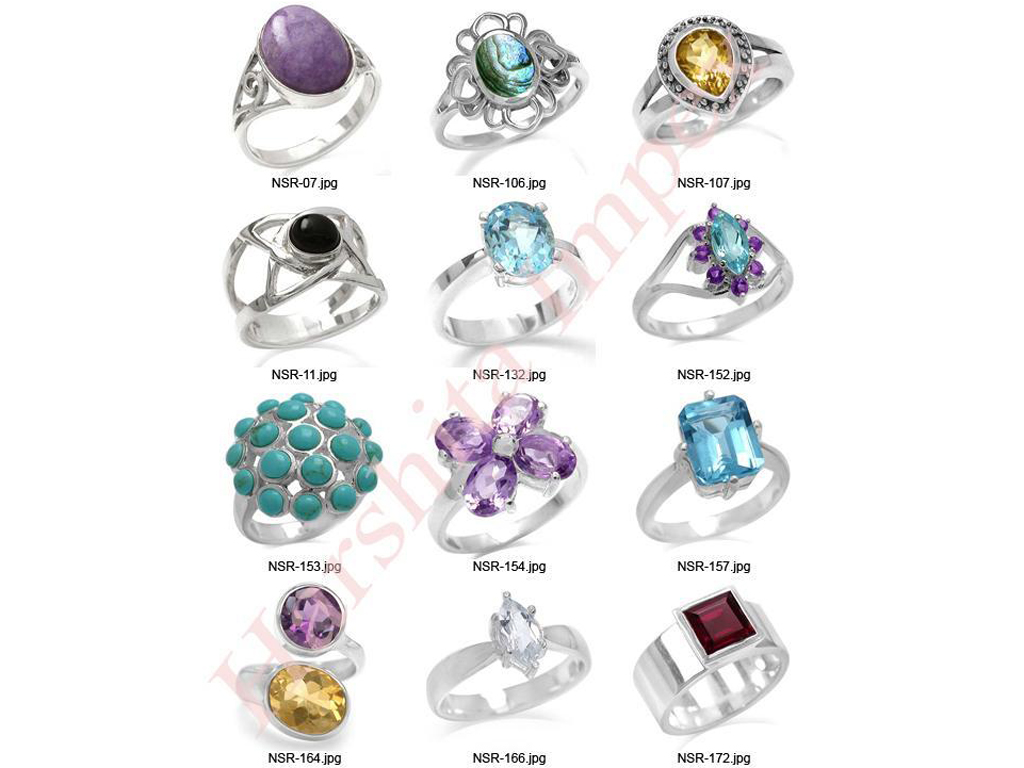 Silver Gemstone Ring