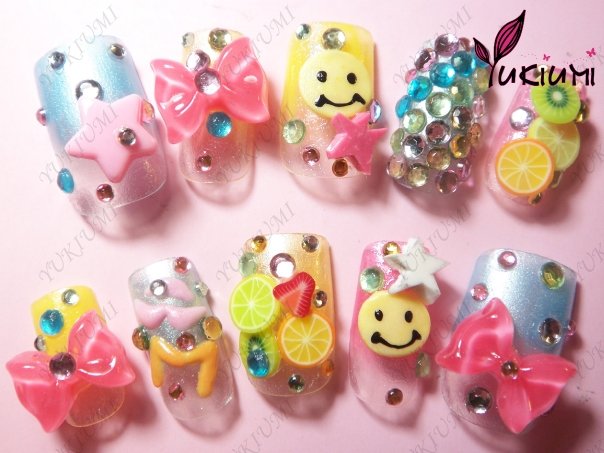 Japanese style hand made 3D nails !!!!!!!!!