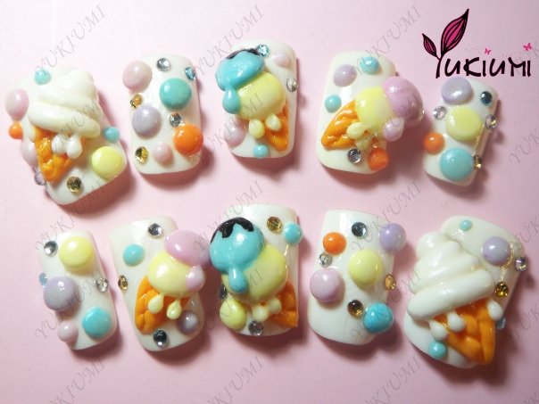 Japanese style hand made 3D nails! Samples available!