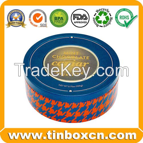 Chocolate Tin, Chocolate Box, Round tin can, food tin box