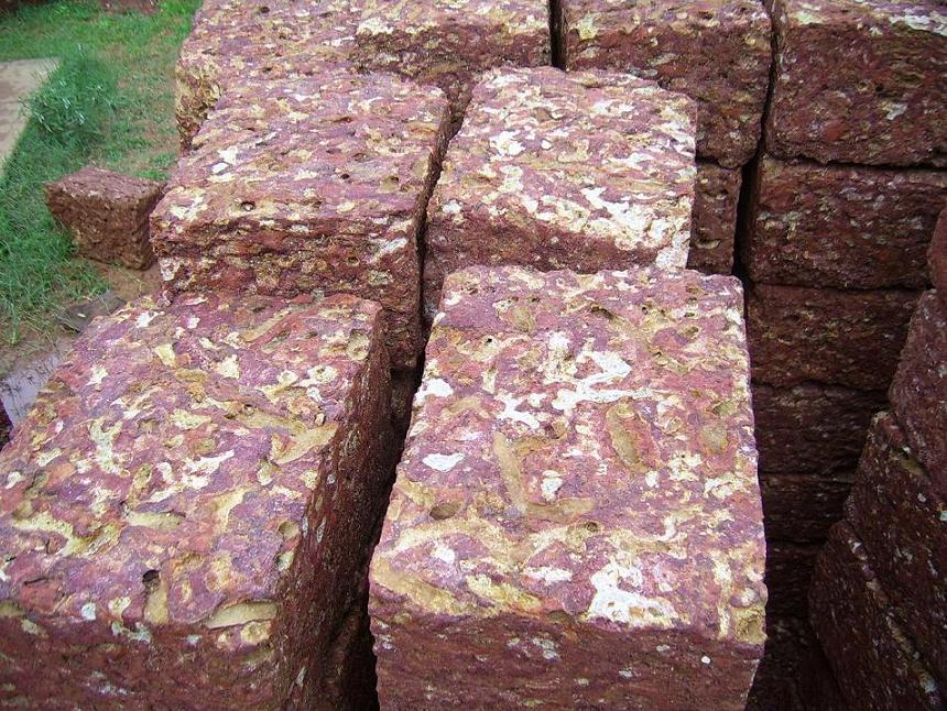 Natural laterite stone bricks