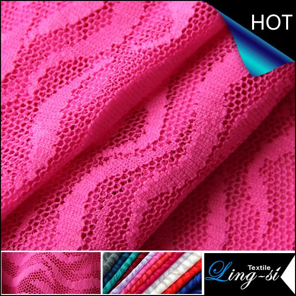 Stock Polyester Rachel Lace Fabric for Garment