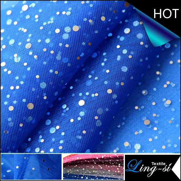 Polyester Tulle/Mesh fabric with Metallic and Hologram