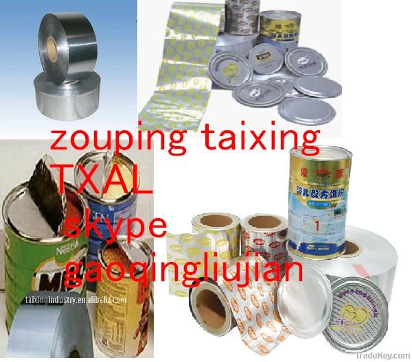 lacquer aluminium foil for milk powder seal