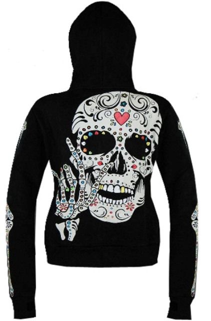 Womens Skull Hoodies For Bikers