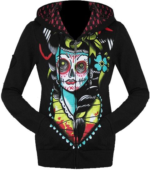 Womens Skull Hoodies For Bikers