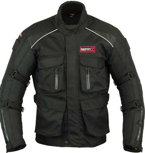 Textile Motorbike Jacket Long Black