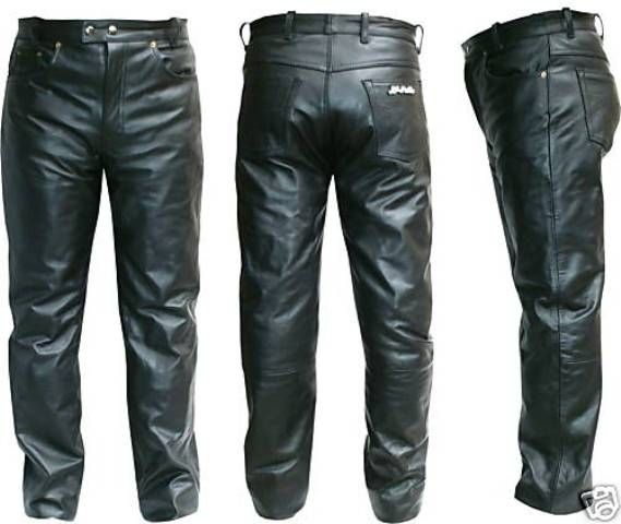 Leather Jeans Disco Biker Trousers