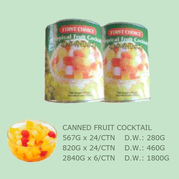 Canned fruit cocktail