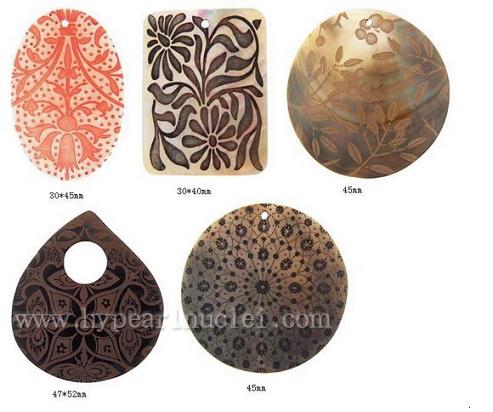 Shell Laser Engraved Pendants