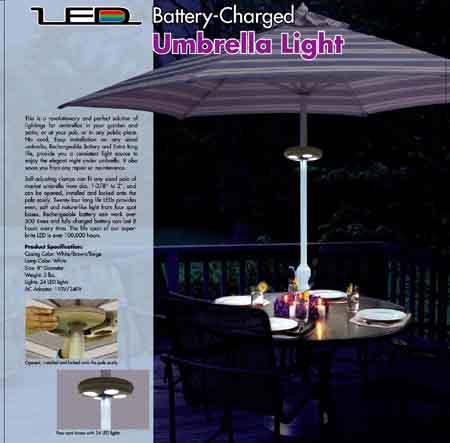 Rechargeable LED Umbrella Light