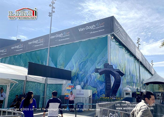 Customized Cube Structure Outdoor Exhibiiton Tents With Ad Position For Art Show