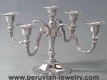 Peruvian silver candelabra