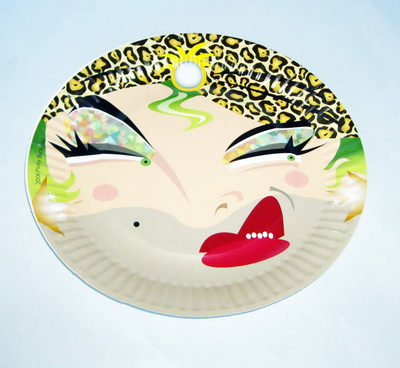 paper plate with lady printed