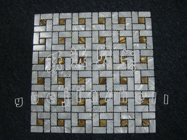 Shell Mosaic Tile on Mesh