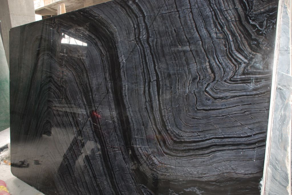 China Marble Slab "Wooden Dark"