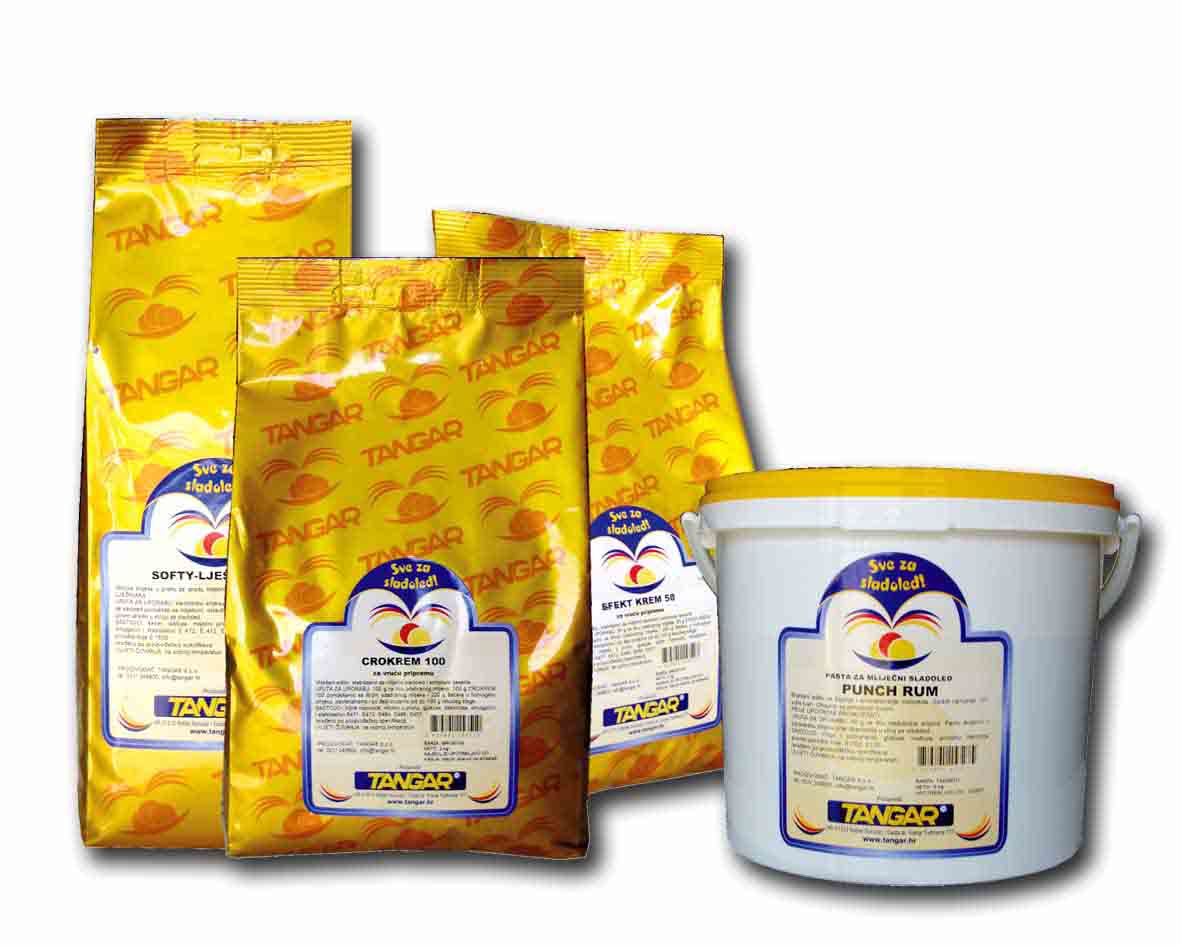 Ice cream powder mixes and pastes