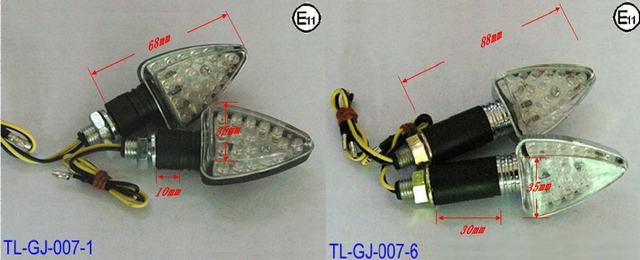 LED Turn Signals Motorcycle Lights, E-Mark