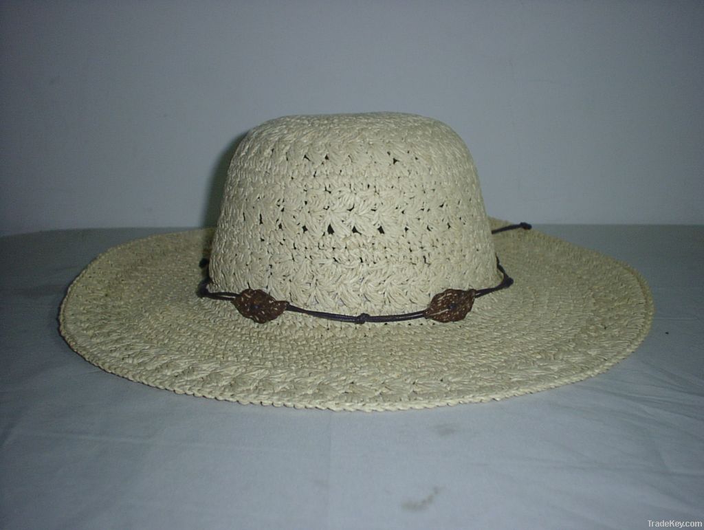 Ladies Paper Crochet Floppy Hat