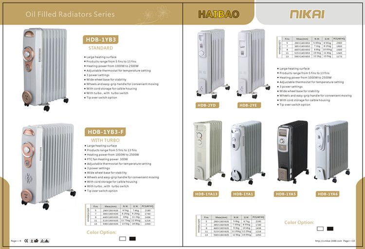 Oil filled radiator/Electricl oil heaters