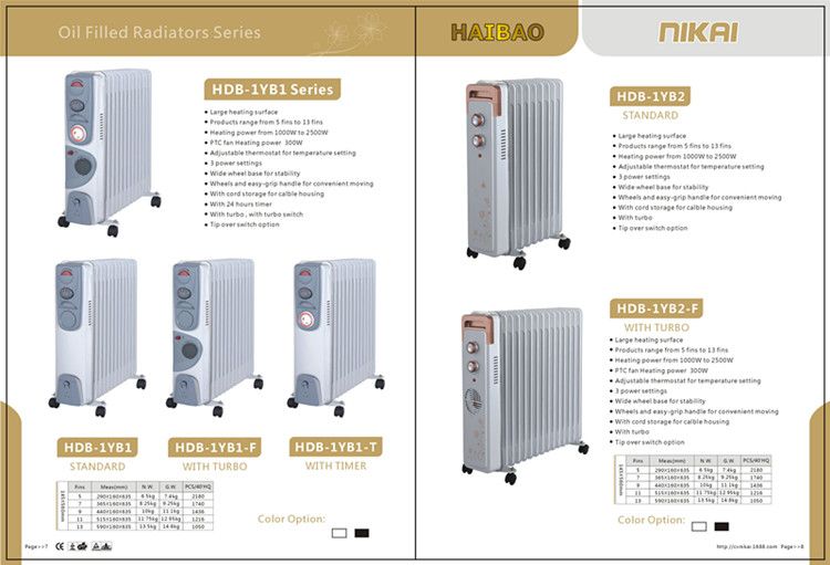 Oil filled radiator/Electricl oil heaters