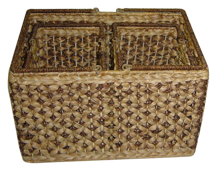 Water hyacinth basketry
