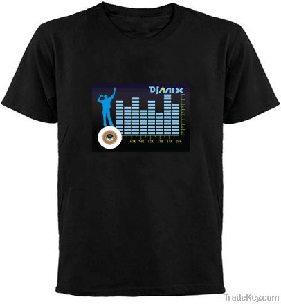 Hight quality EL sound activated t-shirt