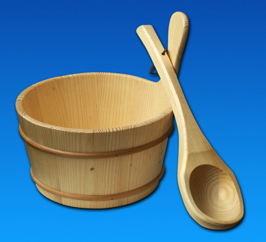 Sauna bucket and scoop