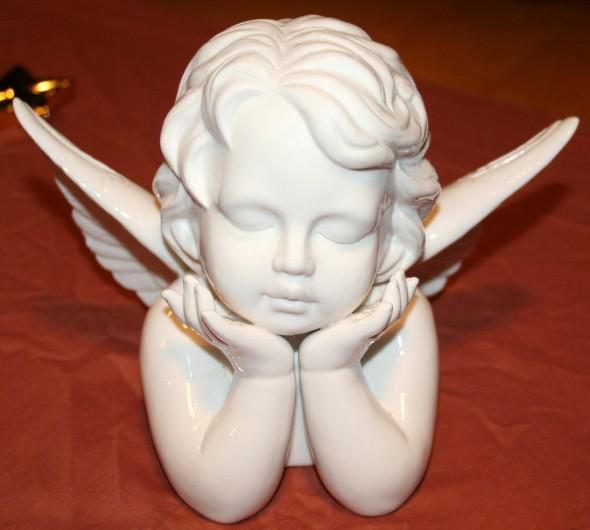 Angel baby sculpture, marble carving stone