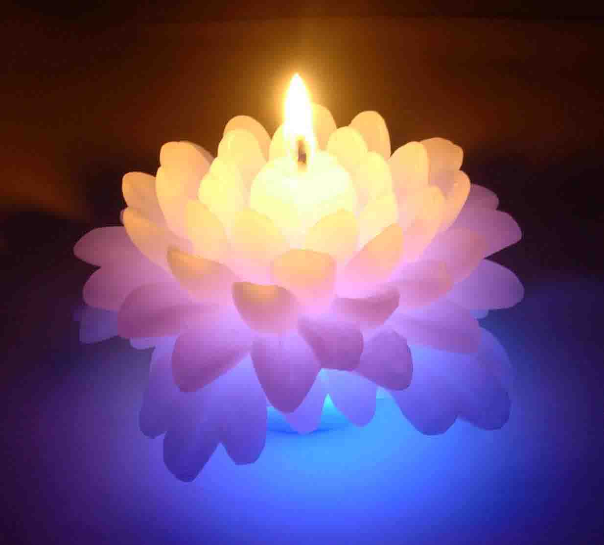 color changing flower candle