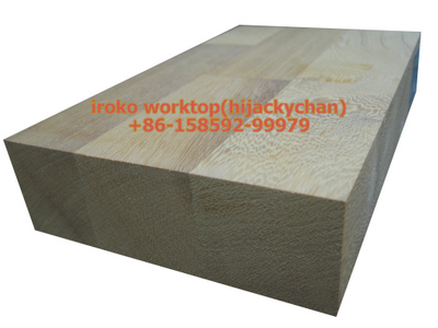 solid iroko worktops, finger joint panel