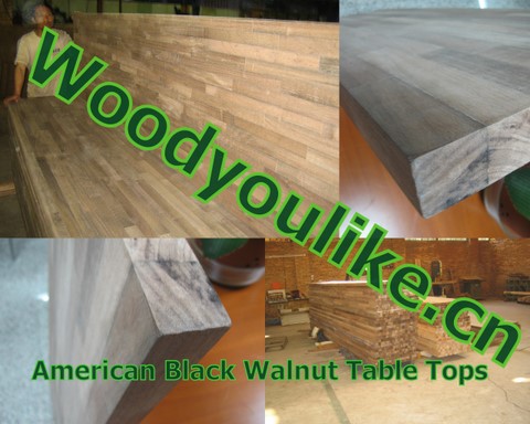 black walnut worktops, finger joint panel walnut