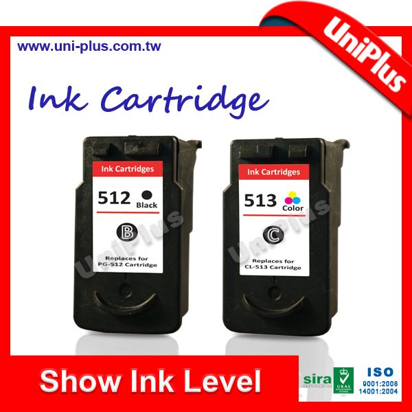 Remanufactured Ink Cartridge for Canon PG512 CL513 with show ink level chip