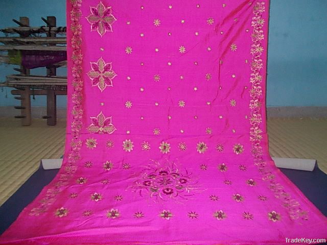 Embroidered silk sarees