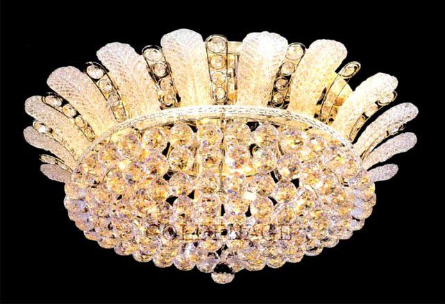 Crystal Ceiling Lamp in Gold Plated Finish/Size:W68cm*H28cm