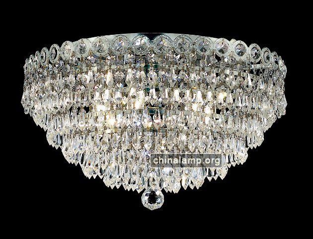 Crystal Ceiling Lamp cover in Polished Chrome Finish/Size:W35cm*H25cm