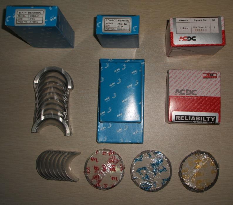 BEARING SET-CONN ROD and Piston Ring and AC/DC Packing