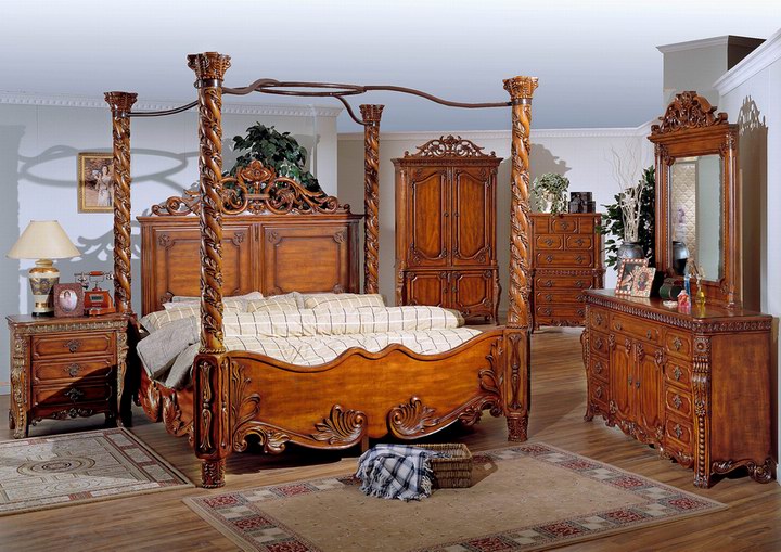 Bedroom, Home Furniture, Wooden Furniture, Post Bed(R01)