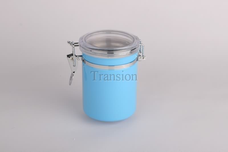 Stainless Steel Clip-Top sugar container with clear lid