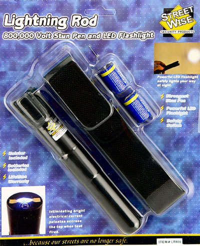 Lightning Rod: 800,000 Volt Stun Pen and LED Flashlight