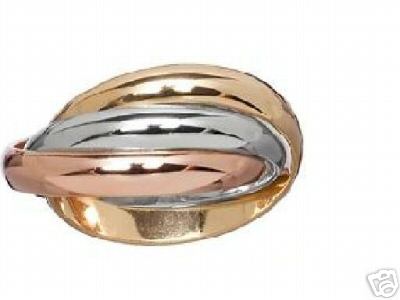 14K solid GOLD 3 band rolling puzzle ring
