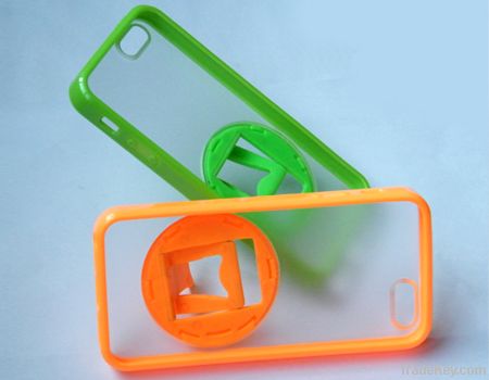 Fold Case TPU+PC with 360 degree bracket for iPhone5