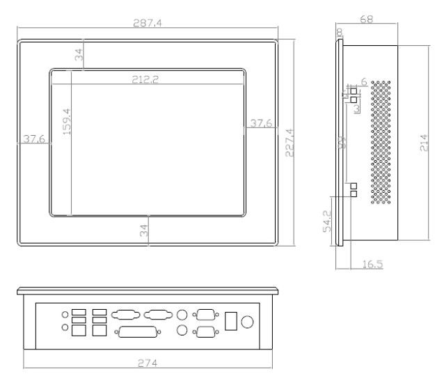 10.4 Inch Industrial panel PC with touch screen supports windows 7