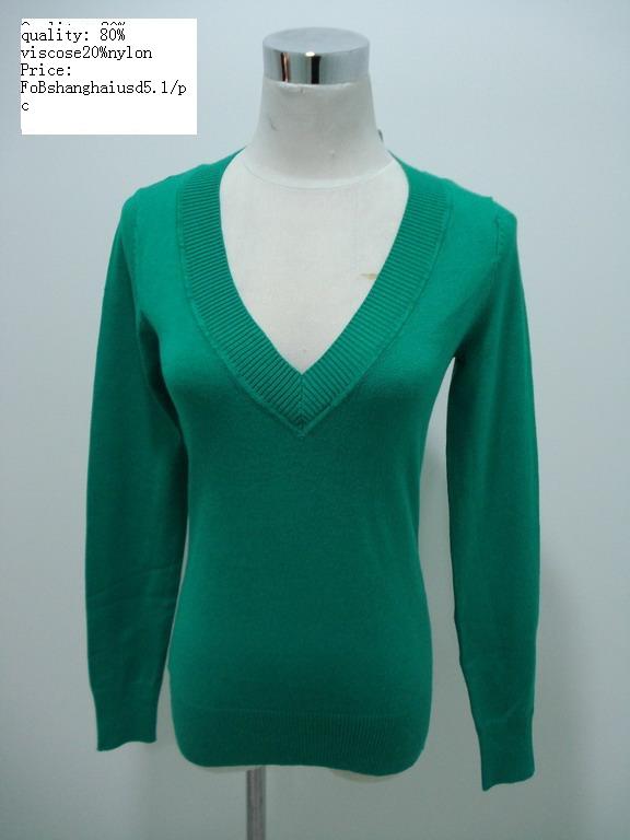Women V Neck Basic Style Pullover Sweaters