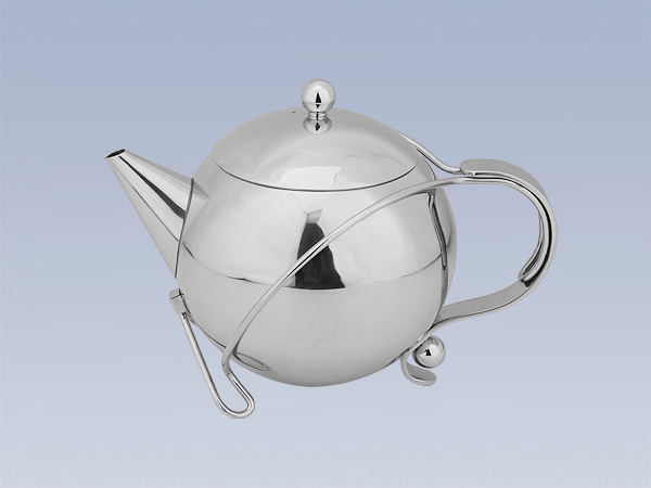 Stainless steel ball-shaped small teapot with hoop